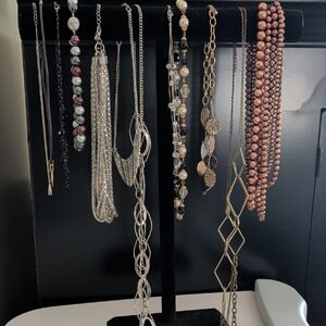 Mixed Fashion Necklaces - Silver, Gold & Rose Metallic Tones